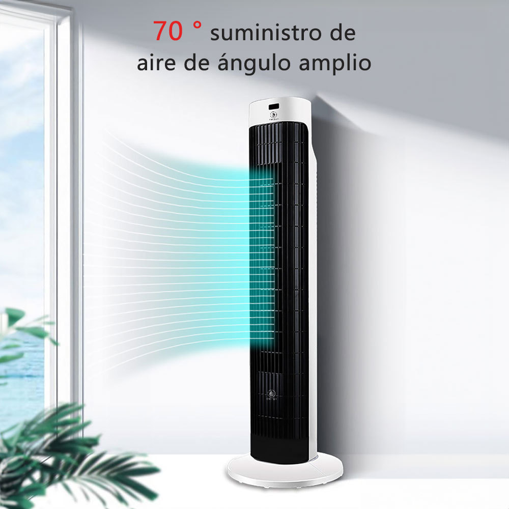 CM-TOP Ventilador de Torre Silencioso Regulable 3 Velocidades Negro