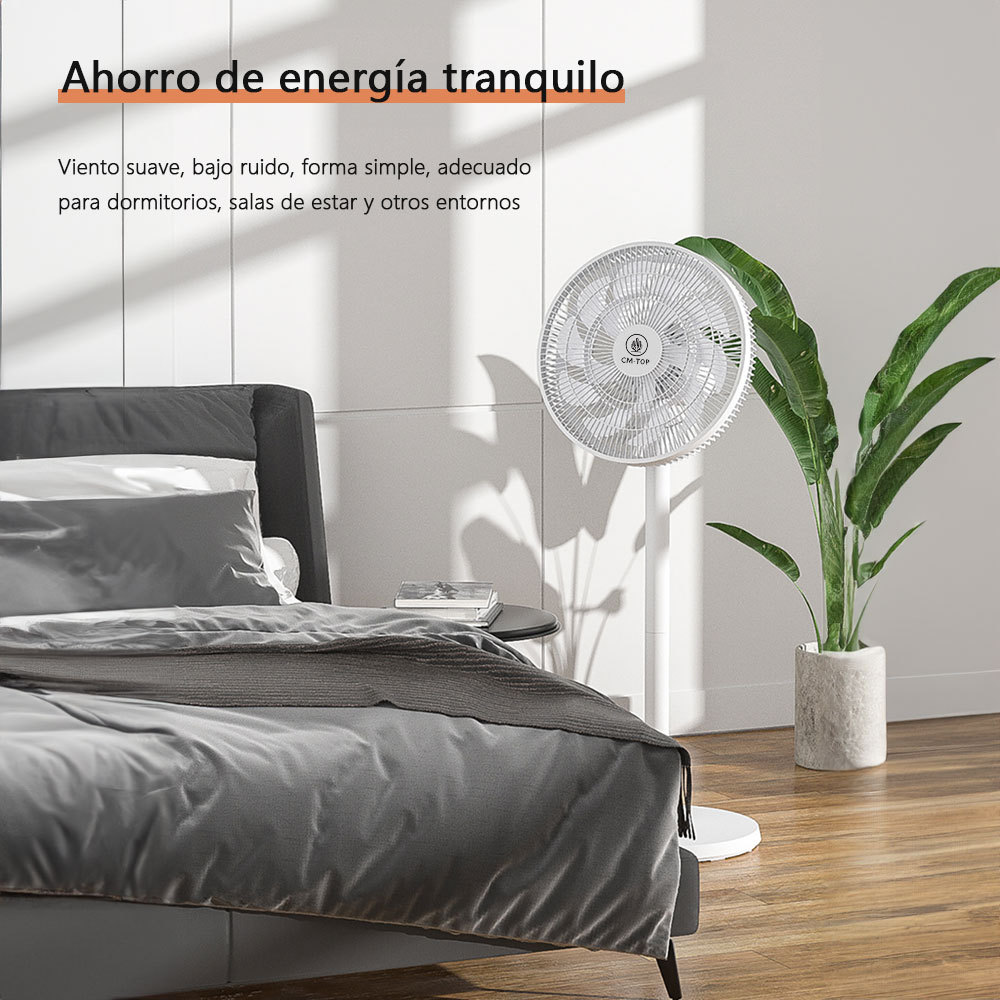 CM-TOP Ventilador De Pie Con 10 Aspas 3 Velocidades Blanco