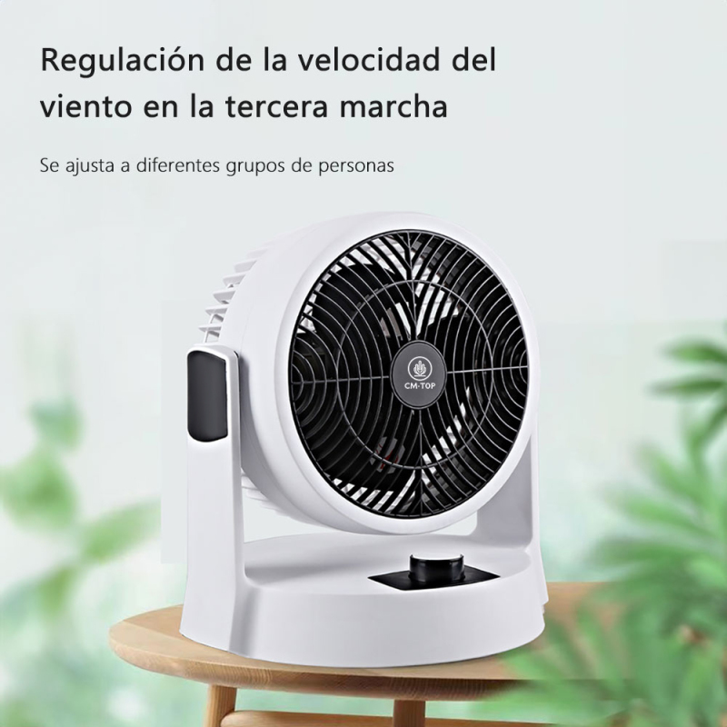 CM-TOP Pequeño Ventilador de Mesa Circulador De Aire Blanco