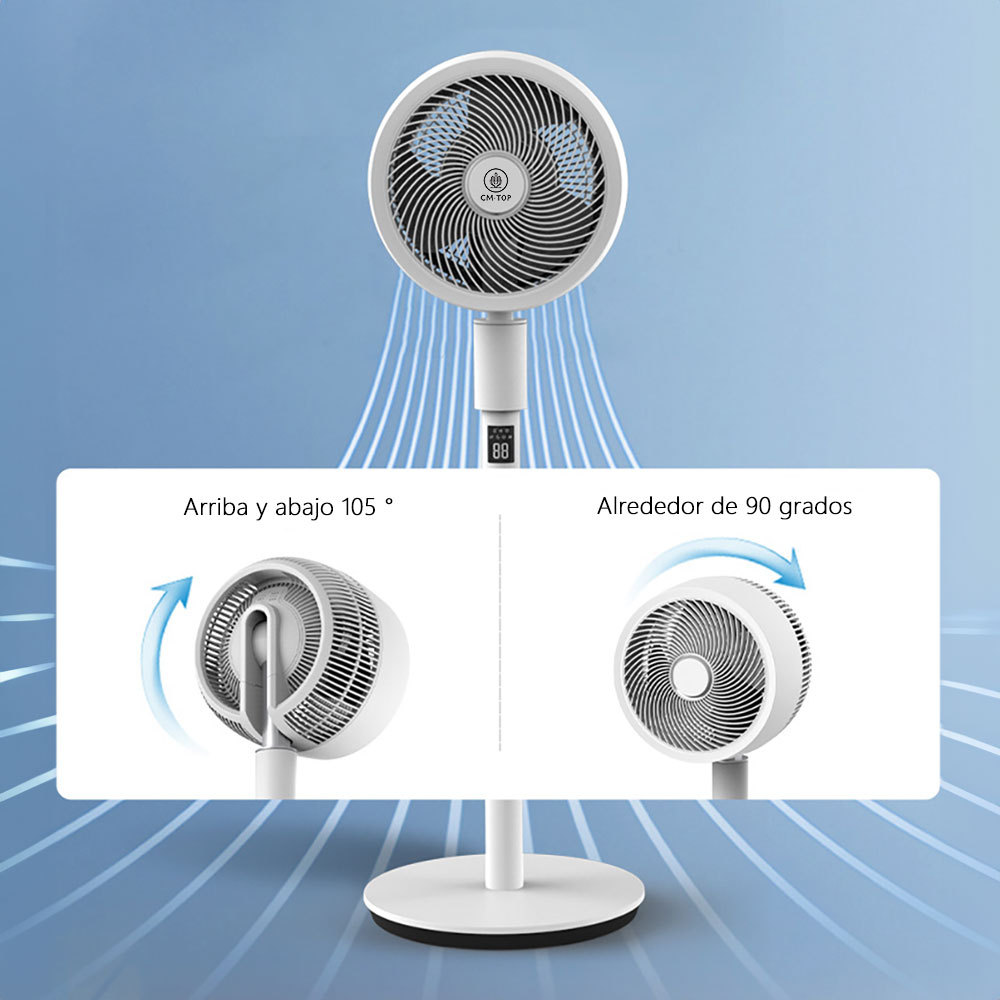 CM-TOP Ventilador de Pedestal Pie Oscilación 32 Velocidades Blanco