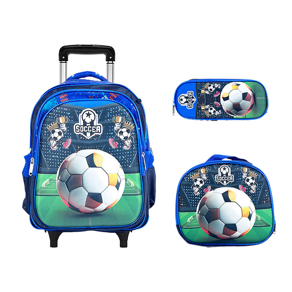 BAG340  CM-TOP Set 3 Mochila Escolar Viajes Futbol Para Niños Y Niñas