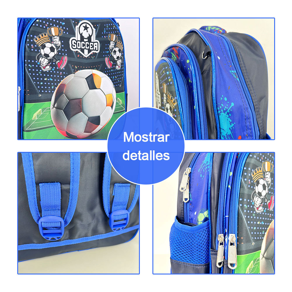 BAG340  CM-TOP Set 3 Mochila Escolar Viajes Futbol Para Niños Y Niñas