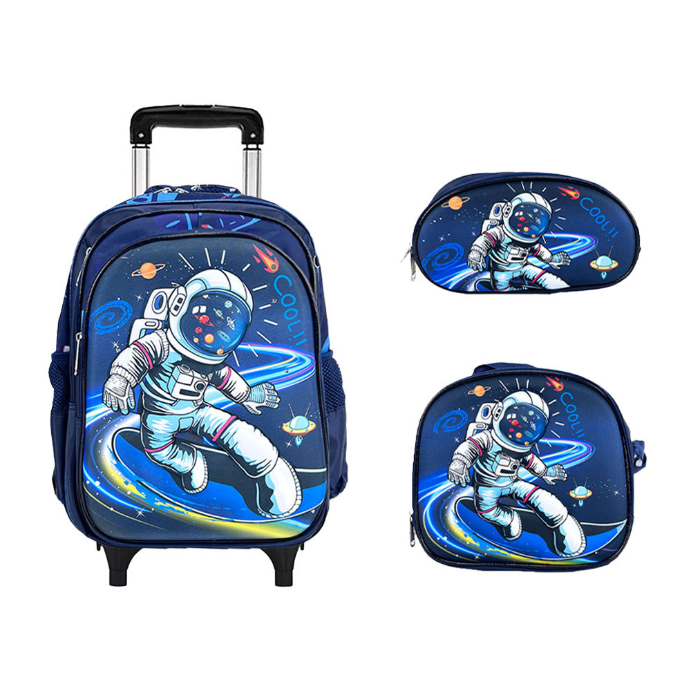 BAG341  CM-TOP Set 3 Mochila Astronauta Con Lonchera Y Lapicera Para Niños