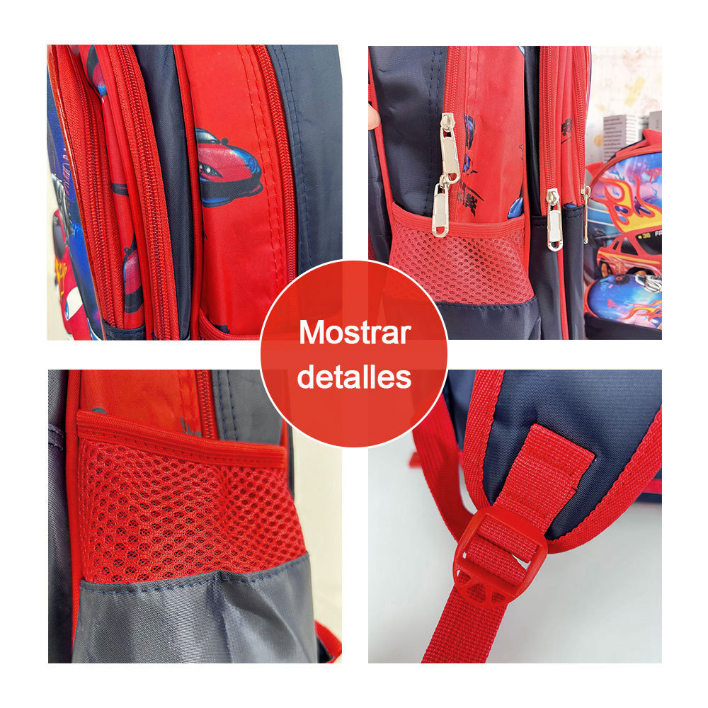 BAG345  CM-TOP Mochila Cars Escolar Primaria Para Niño Niña 3 Piezas