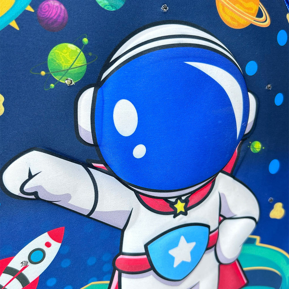 BAG342  CM-TOP Mochila Escolar Astronauta Lapicera Lonchera De 3 Piezas