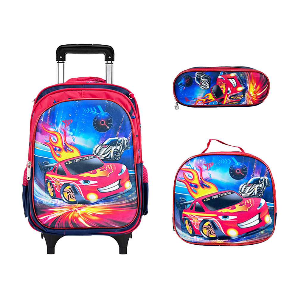 BAG345  CM-TOP Mochila Cars Escolar Primaria Para Niño Niña 3 Piezas