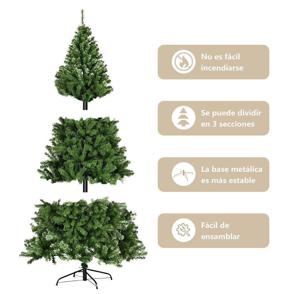 SDS104  CM-TOP  Arbol Navidad Pino 2.10m Artificial 800 Ramas Verde Grande
