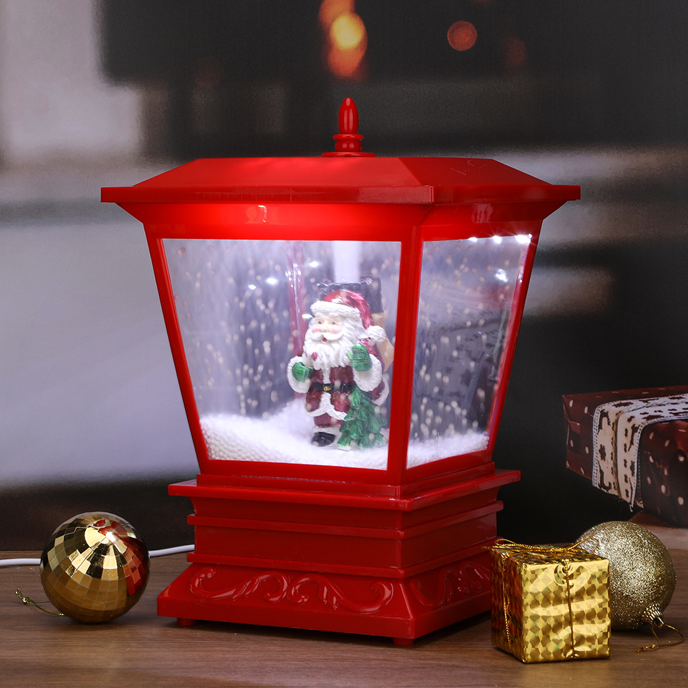 SDS530  CM-TOP  Lámpara Decorativa Farol De Navidad Nevando Santa Luz Música