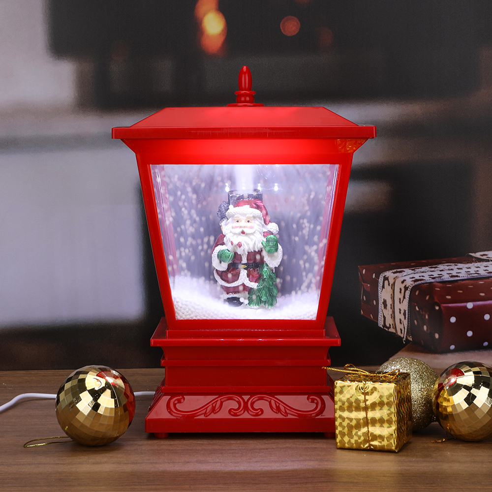 SDS530  CM-TOP  Lámpara Decorativa Farol De Navidad Nevando Santa Luz Música