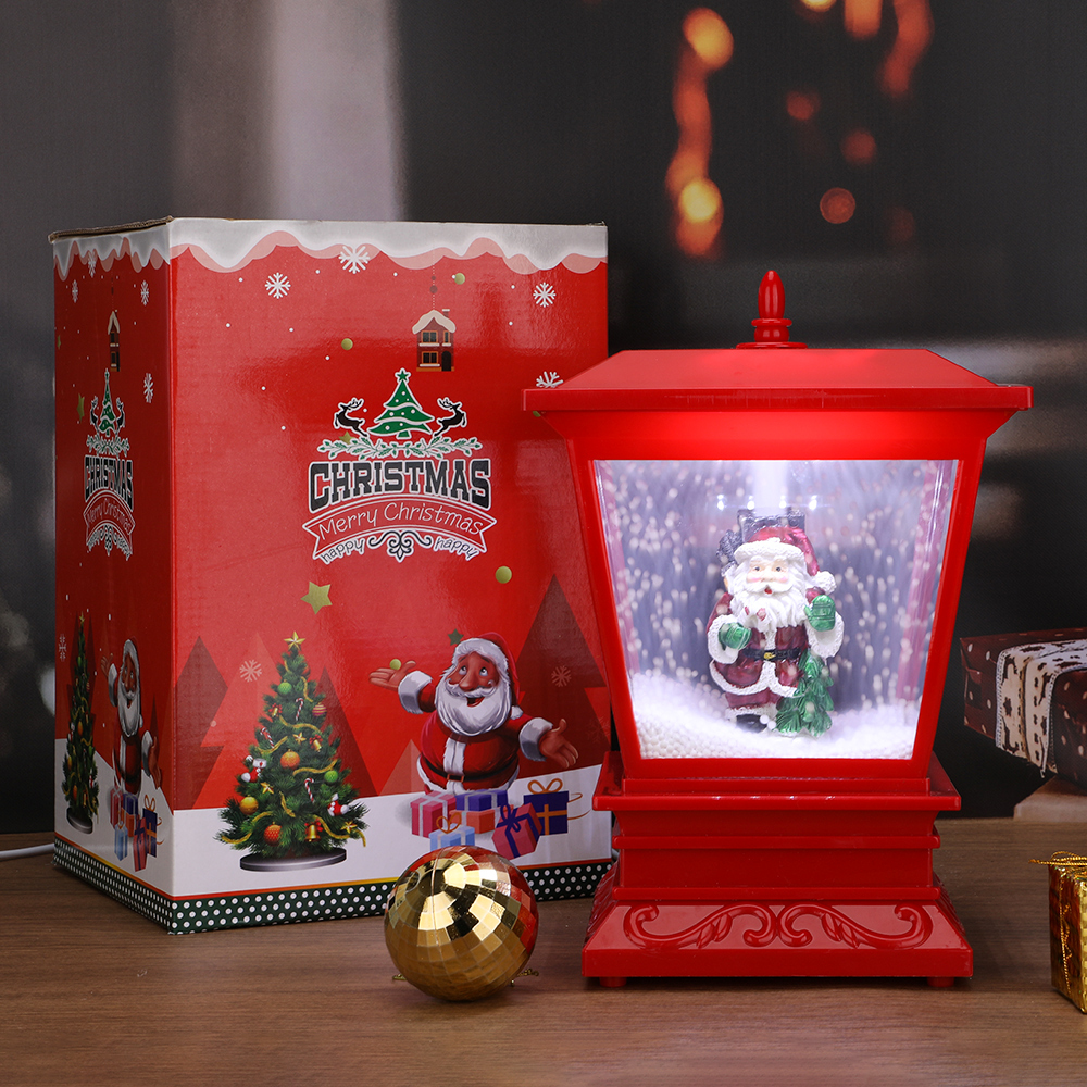 SDS530  CM-TOP  Lámpara Decorativa Farol De Navidad Nevando Santa Luz Música