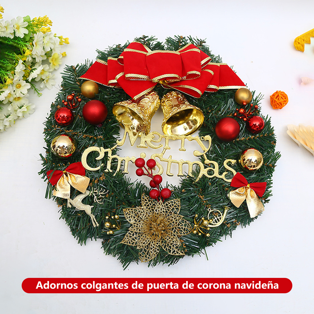 SDS305 CM-TOP  Corona Navideña Para Puerta Decoración Navidad 40cm
