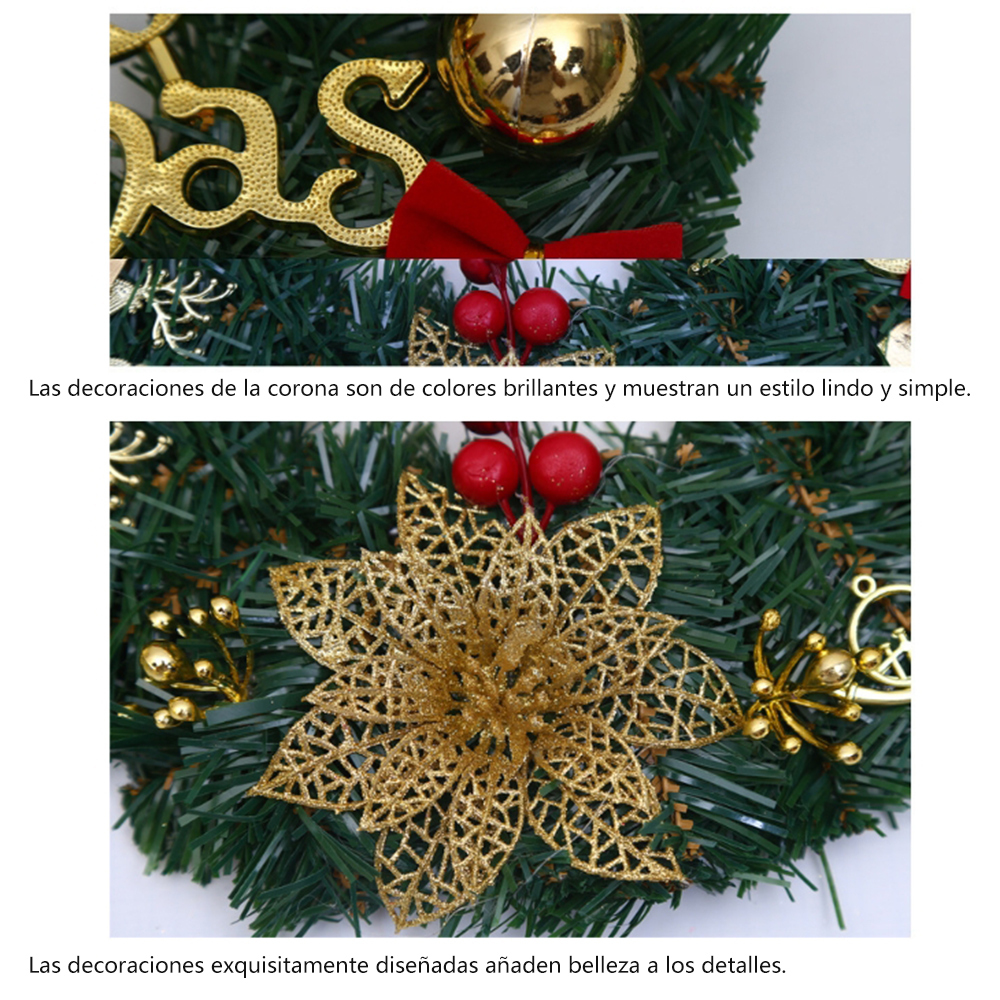 SDS305 CM-TOP  Corona Navideña Para Puerta Decoración Navidad 40cm