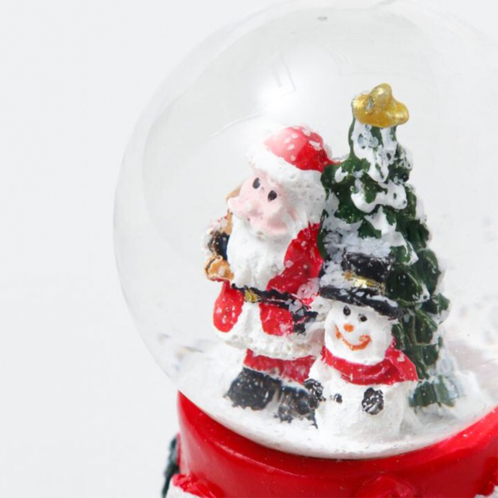 TOY710-4 CM-TOP  4 Pcs Esfera Bola Globo De Nieve Cristal Musical Luz Santa