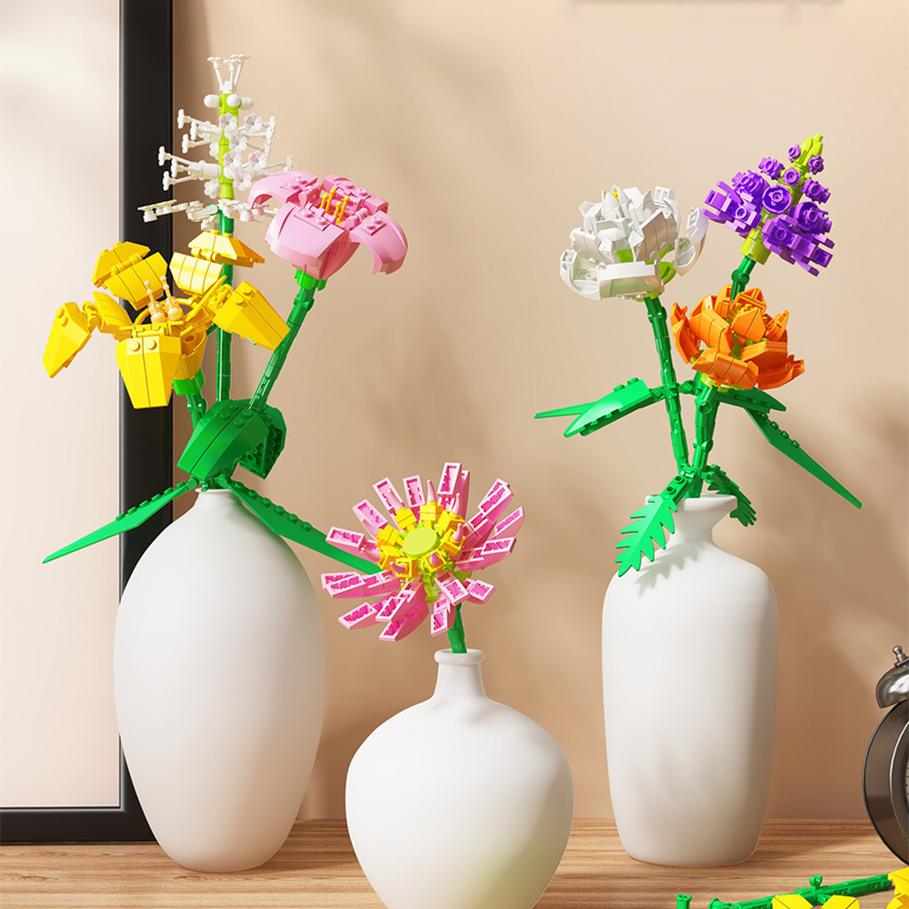 TOY809 CM-TOP  Bloques De Flores Artificiales Decorativas Para Armar 900pcs