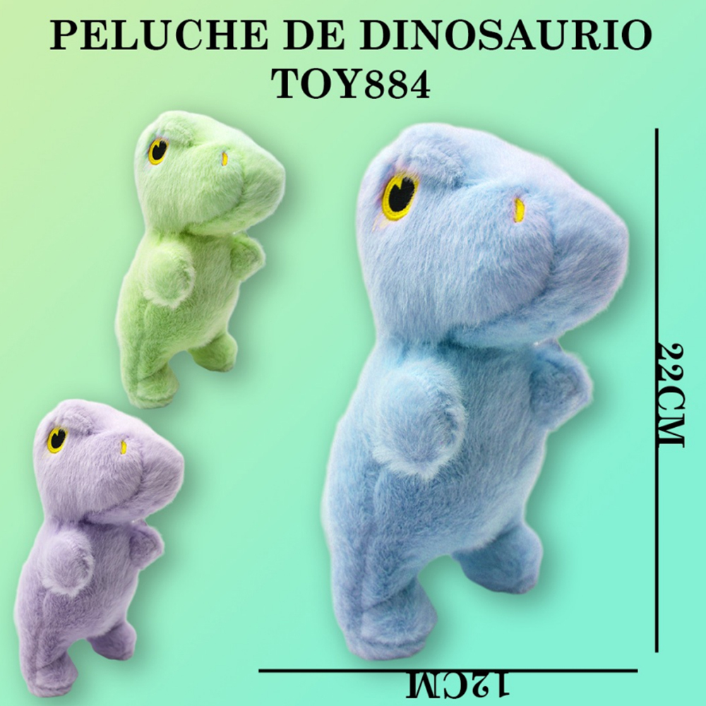 TOY884 CM-TOP  Peluche Dinosaurio 22cm Para Niños Regalo Cumpleaños Púrpura