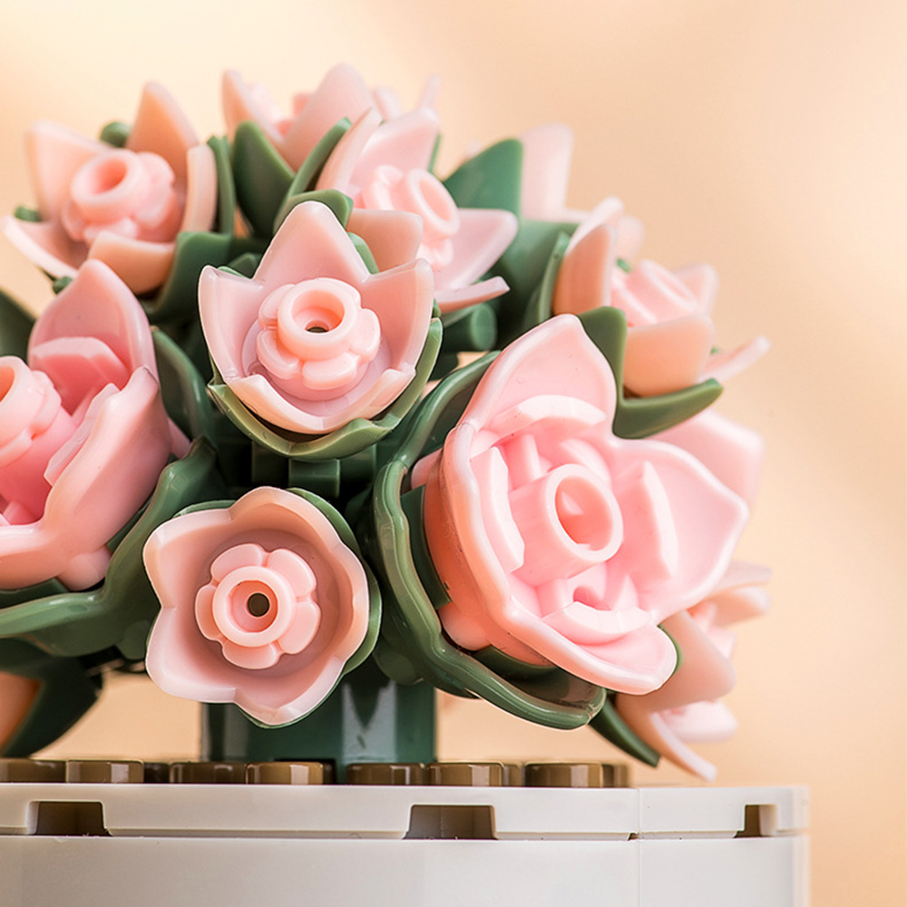 TOY719-4 CM-TOP  Bloques De Construcción Bonsái Flores Plantas Paquete De 4