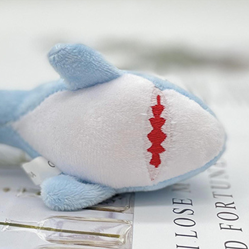 TOY334-4  CM-TOP  4 Llaveros Colgante Tiburón De Peluche Suave Manualidades