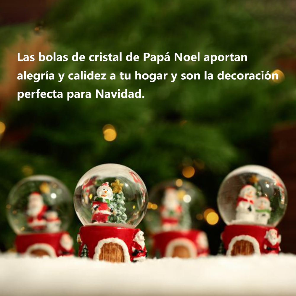 TOY710-4 CM-TOP  4 Pcs Esfera Bola Globo De Nieve Cristal Musical Luz Santa