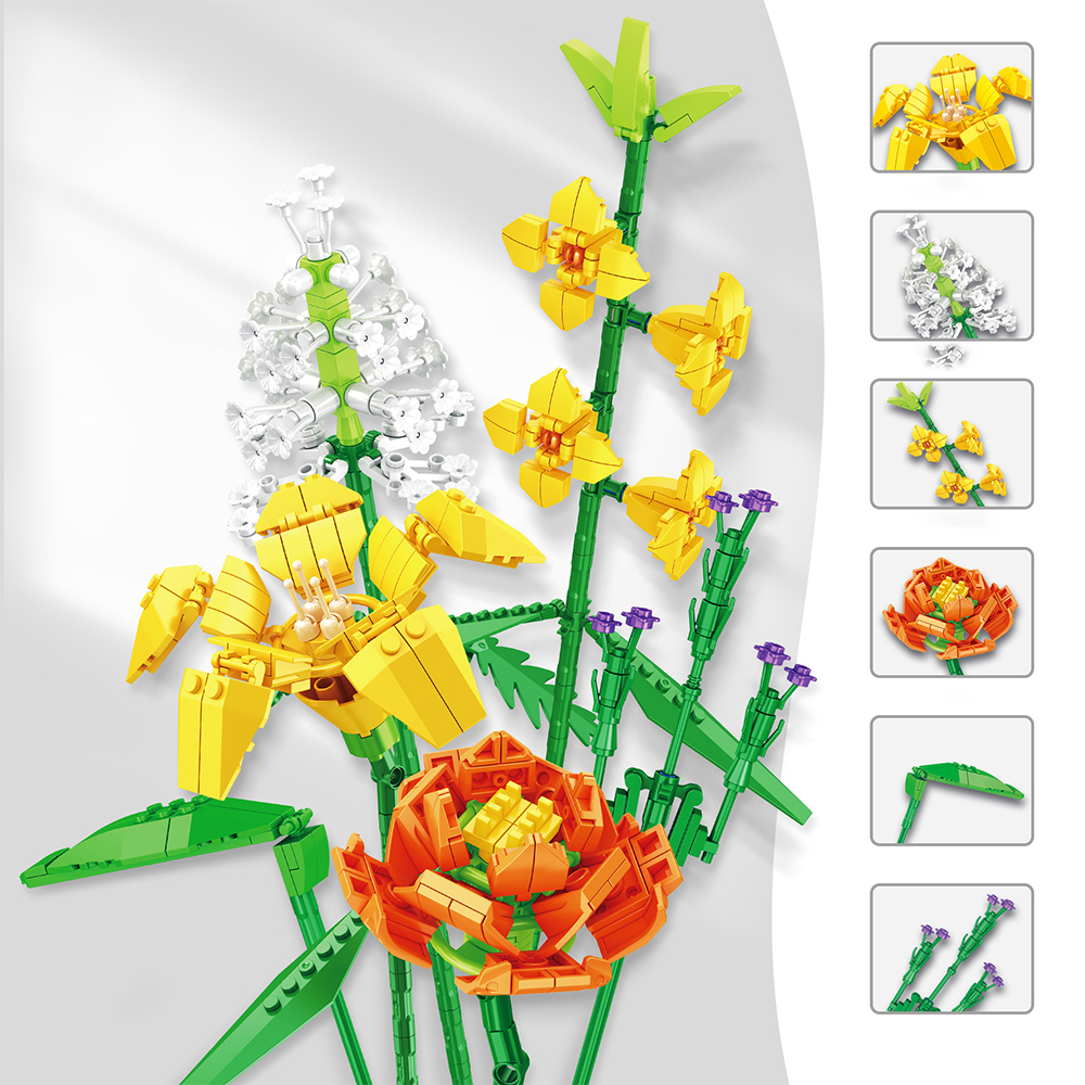 TOY808 CM-TOP  Bloques Kit De Construcción Ramo De Flores 465 Piezas