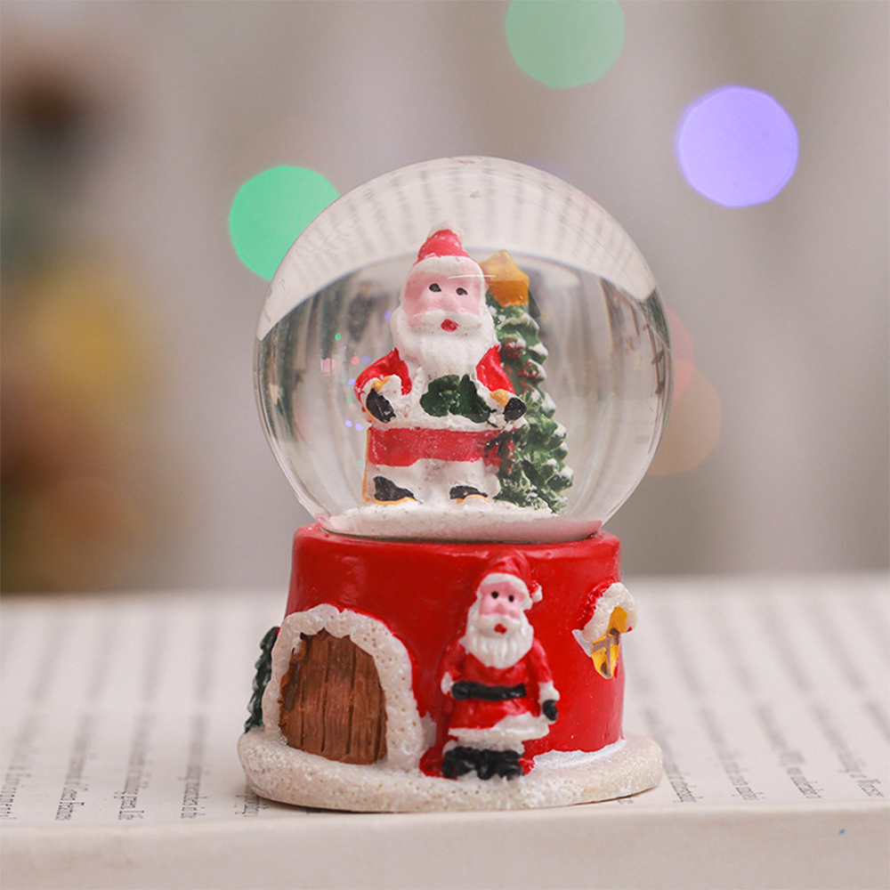 TOY710-4 CM-TOP  4 Pcs Esfera Bola Globo De Nieve Cristal Musical Luz Santa