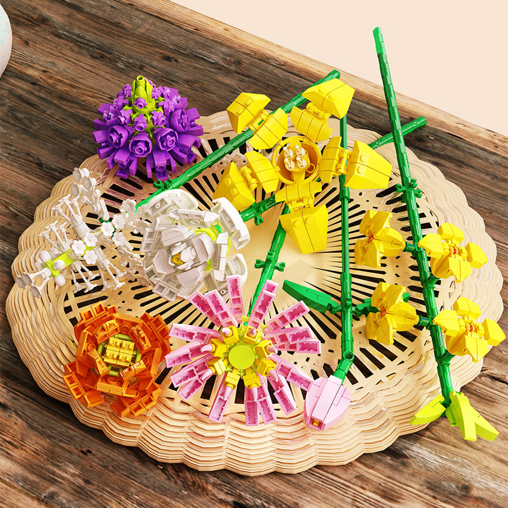 TOY809 CM-TOP  Bloques De Flores Artificiales Decorativas Para Armar 900pcs
