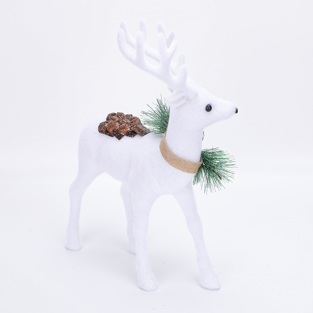 SDS503 CM-TOP  Peluche Figura Adornos Navideña Decoración Reno Blanco
