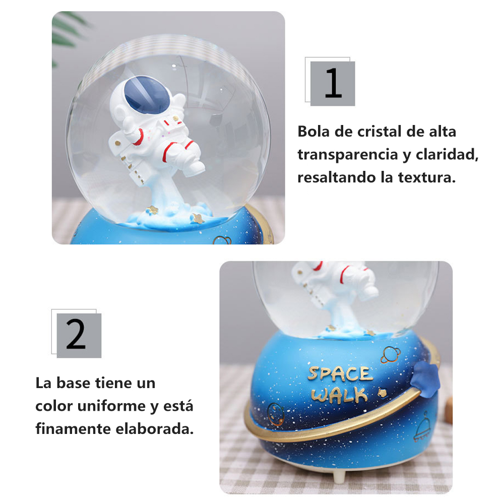 TOY700  CM-TOP  Esfera Bola Globo De Nieve Cristal Musical Luz Astronauta