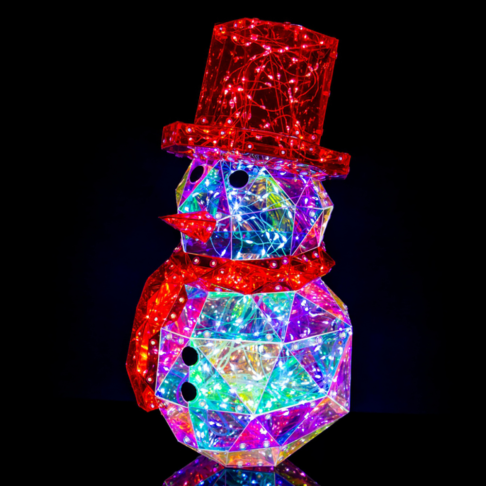 SDD1162  Muñeco Nieve Iridiscente con Luces LED Decoraciones Navidad