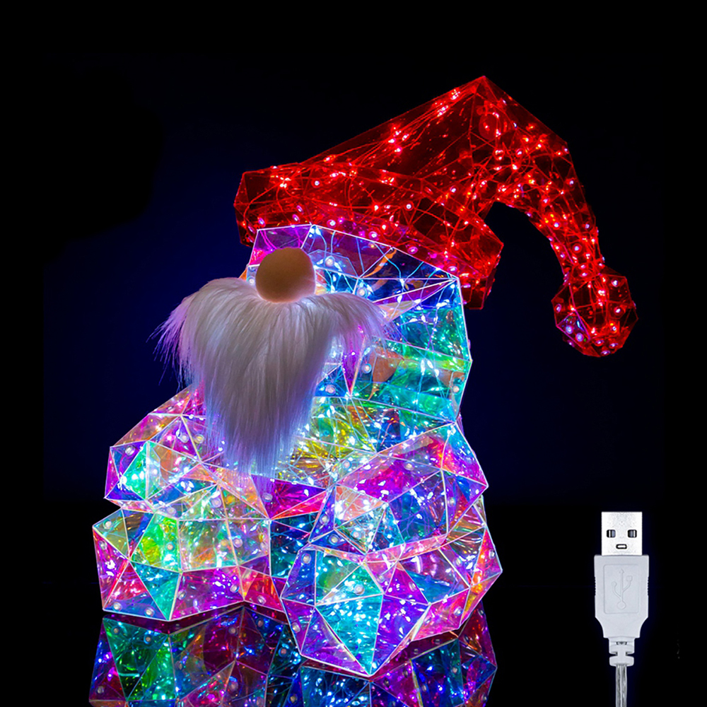 SDD1161  Lámpara De Noche Led Luz Holografica Forma De Santa Claus