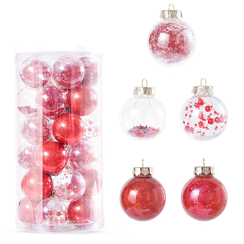 SDS4151-A  Esferas Navideñas De 24pzs 6cm Adornos Para Arbol Navideño