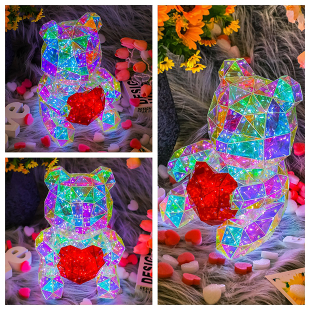 SDD1147 Lámpara 3d Oso Corazon Luminoso Led San Valentín Navideña