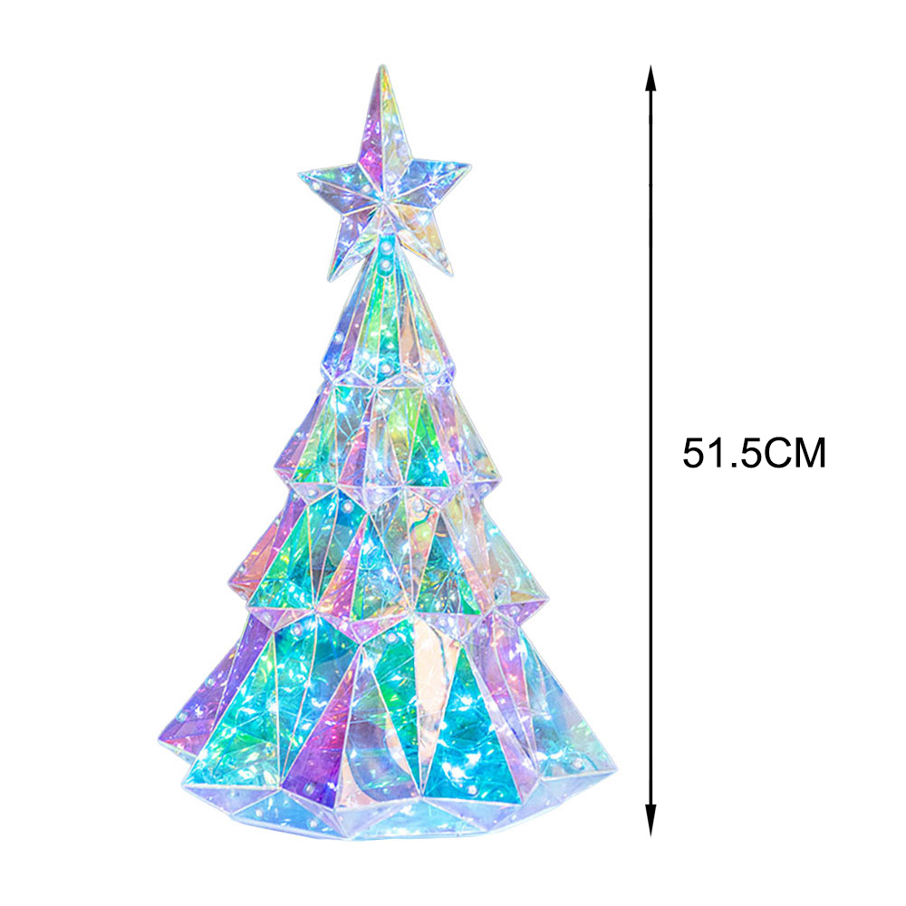 SDD1154  Mini Árbol Navidad Con Luz Decoración Prismática Iridiscente