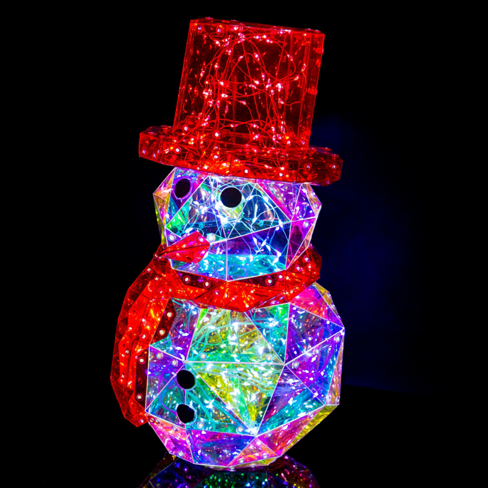 SDD1162  Muñeco Nieve Iridiscente con Luces LED Decoraciones Navidad