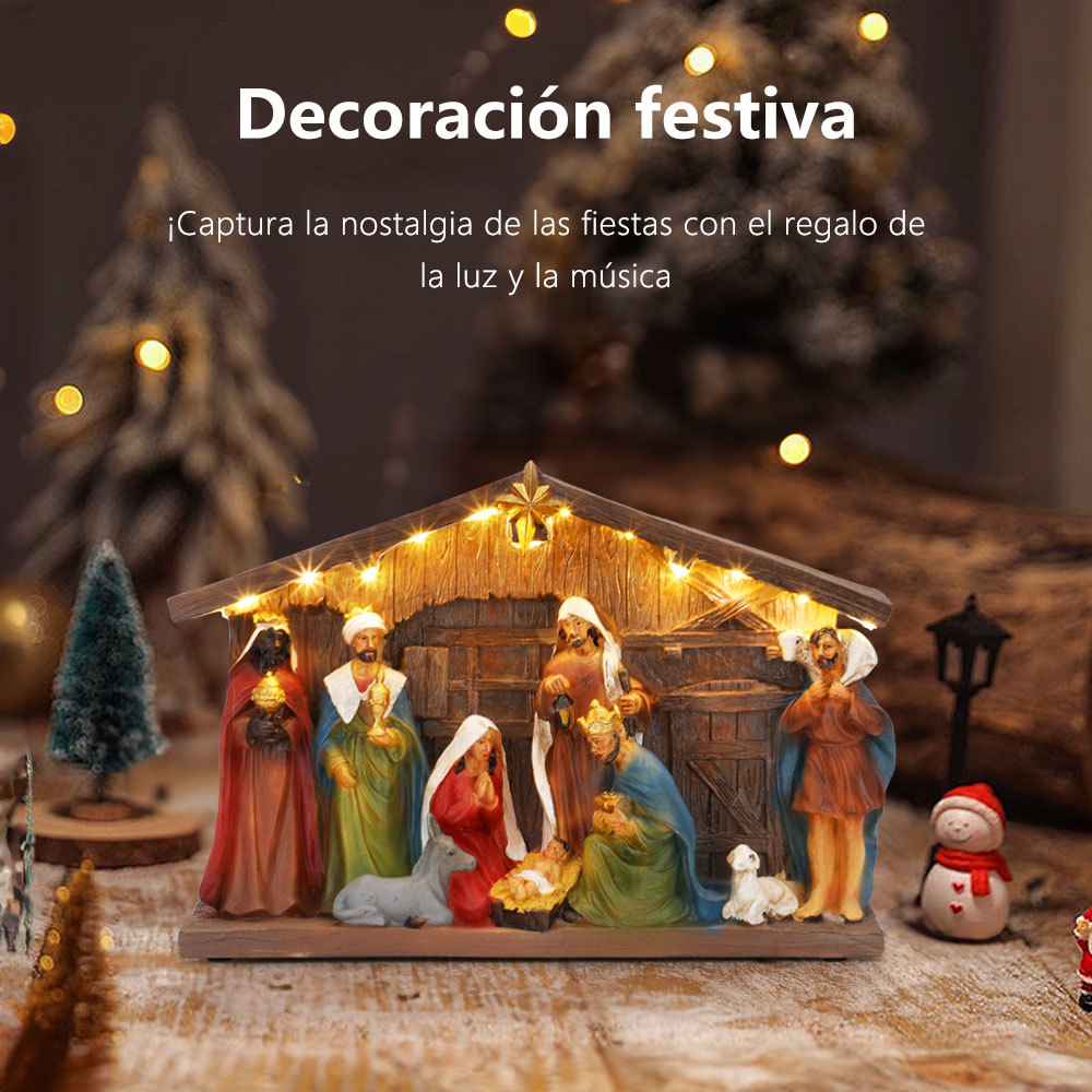 SDD1280  Nacimiento Navideño Pesebre Con Luz Decoracion Navideños