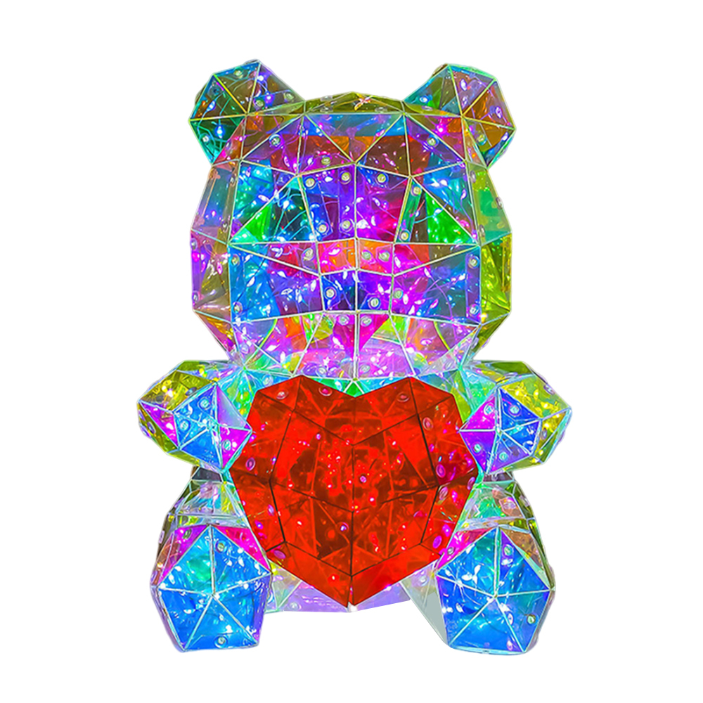 SDD1242  Luz de Noche Oso con Corazón Rojo Iluminado para Valentín
