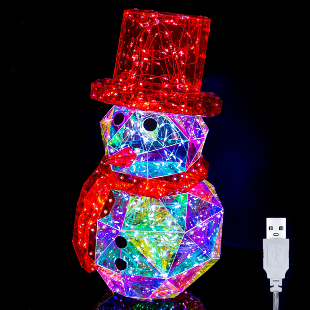 SDD1162  Muñeco Nieve Iridiscente con Luces LED Decoraciones Navidad