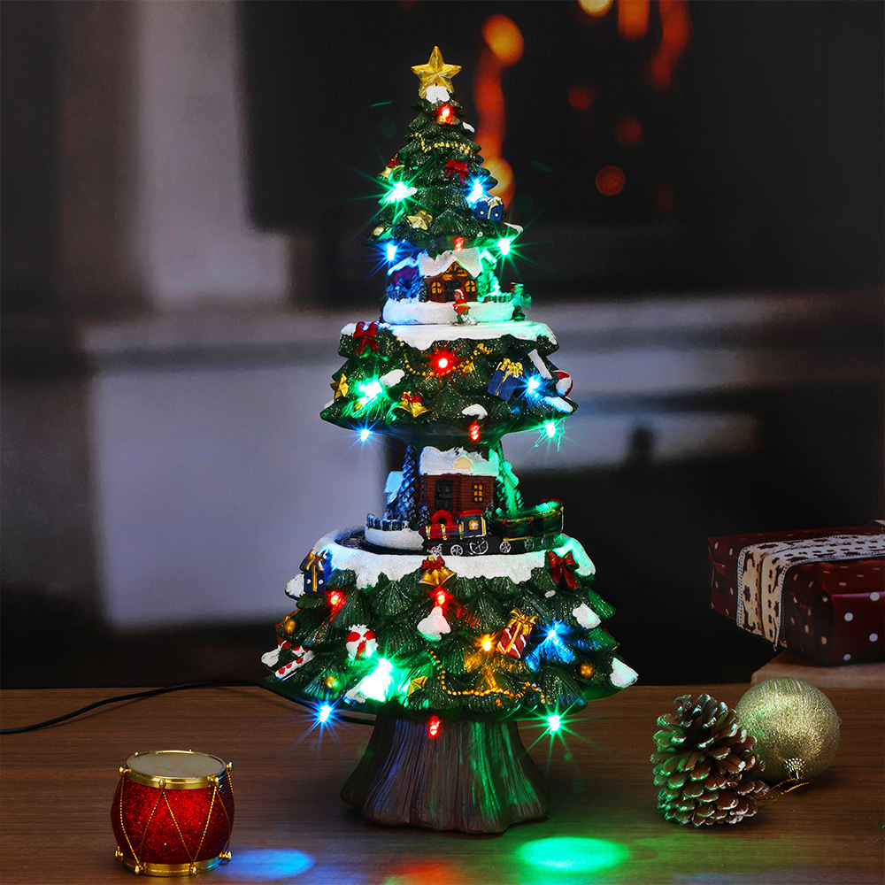SDD1300  Mini Árbol Navidad Con Luces Para Decoración Navideña 41cm