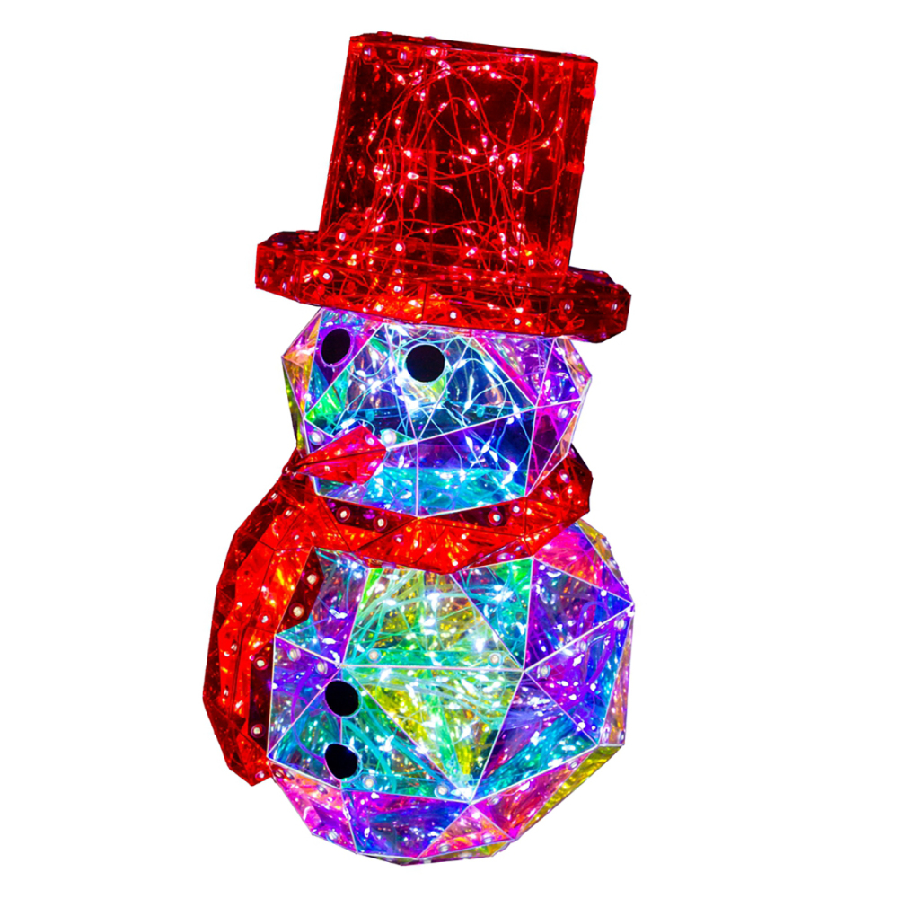 SDD1162  Muñeco Nieve Iridiscente con Luces LED Decoraciones Navidad