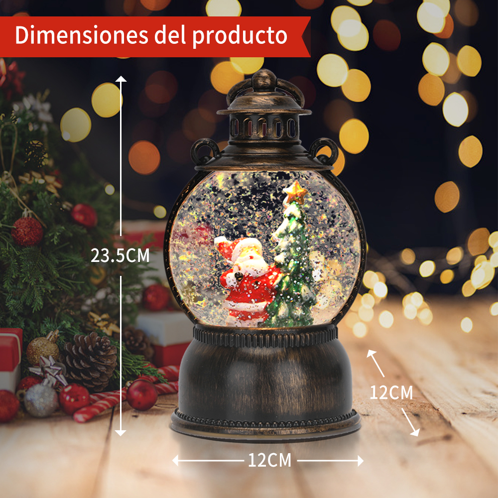 SDD1312  Adorno Navideño Linterna Santa Con Luz Musical Decoraciones