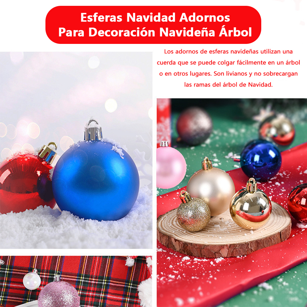 SDS4174 Esferas Navideñas 8cm Decoracion Bolas De Navidad 24pcs