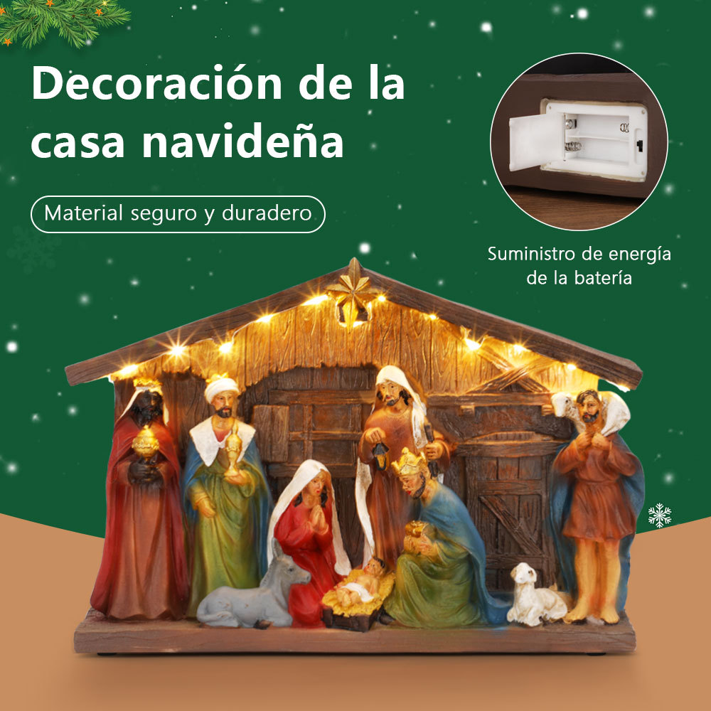 SDD1280  Nacimiento Navideño Pesebre Con Luz Decoracion Navideños
