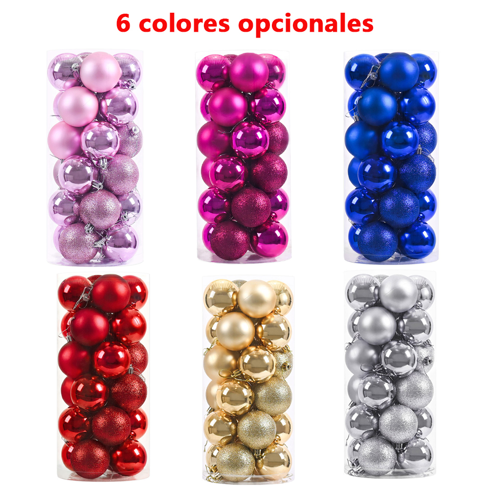SDS4174 Esferas Navideñas 8cm Decoracion Bolas De Navidad 24pcs