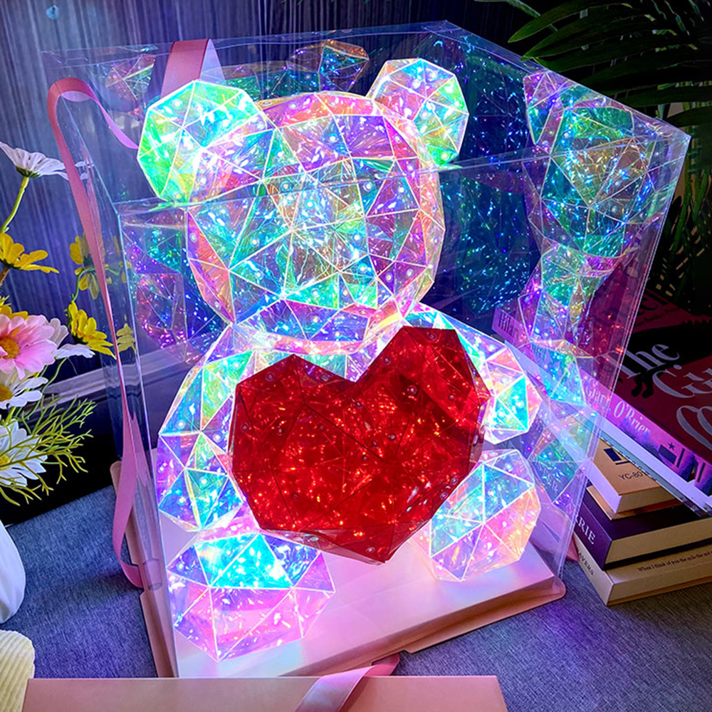SDD1147 Lámpara 3d Oso Corazon Luminoso Led San Valentín Navideña