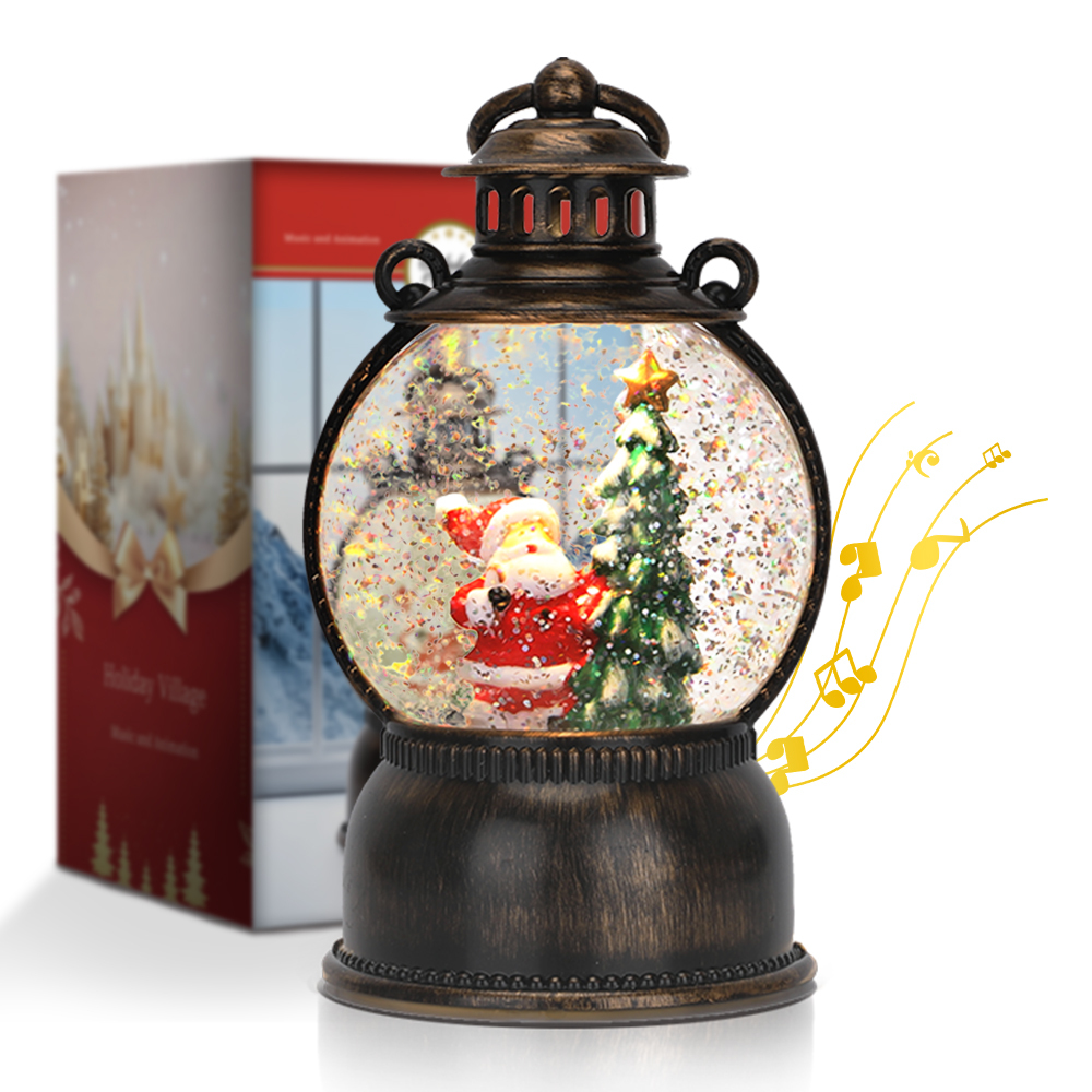 SDD1312  Adorno Navideño Linterna Santa Con Luz Musical Decoraciones