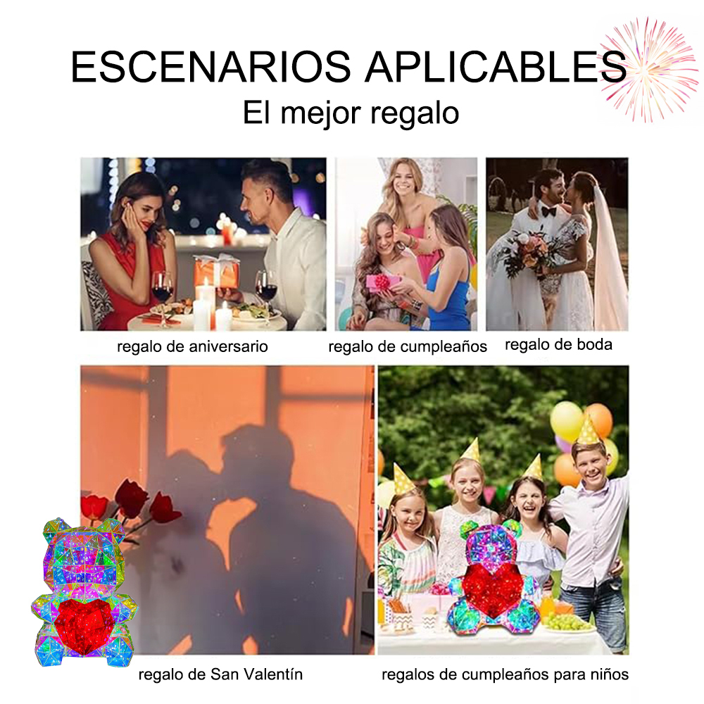 SDD1147 Lámpara 3d Oso Corazon Luminoso Led San Valentín Navideña