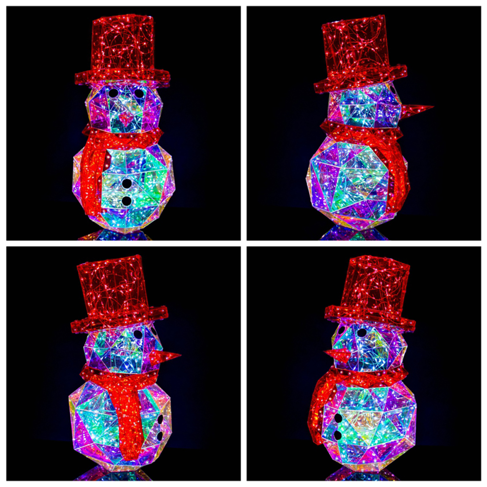 SDD1162  Muñeco Nieve Iridiscente con Luces LED Decoraciones Navidad