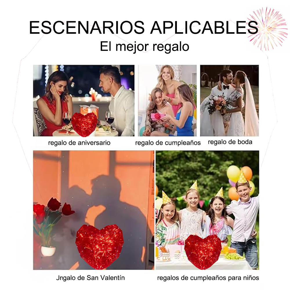 SDD1249  Lámpara De Noche Con Forma Corazón Valentín Para Dormitorio