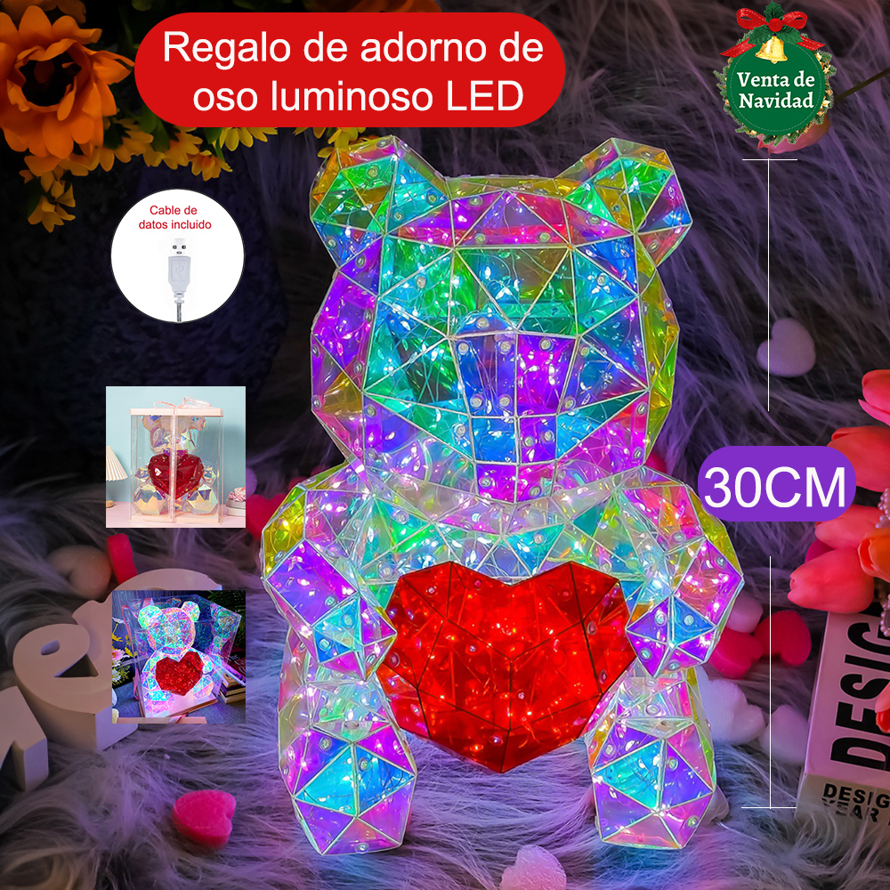 SDD1147 Lámpara 3d Oso Corazon Luminoso Led San Valentín Navideña