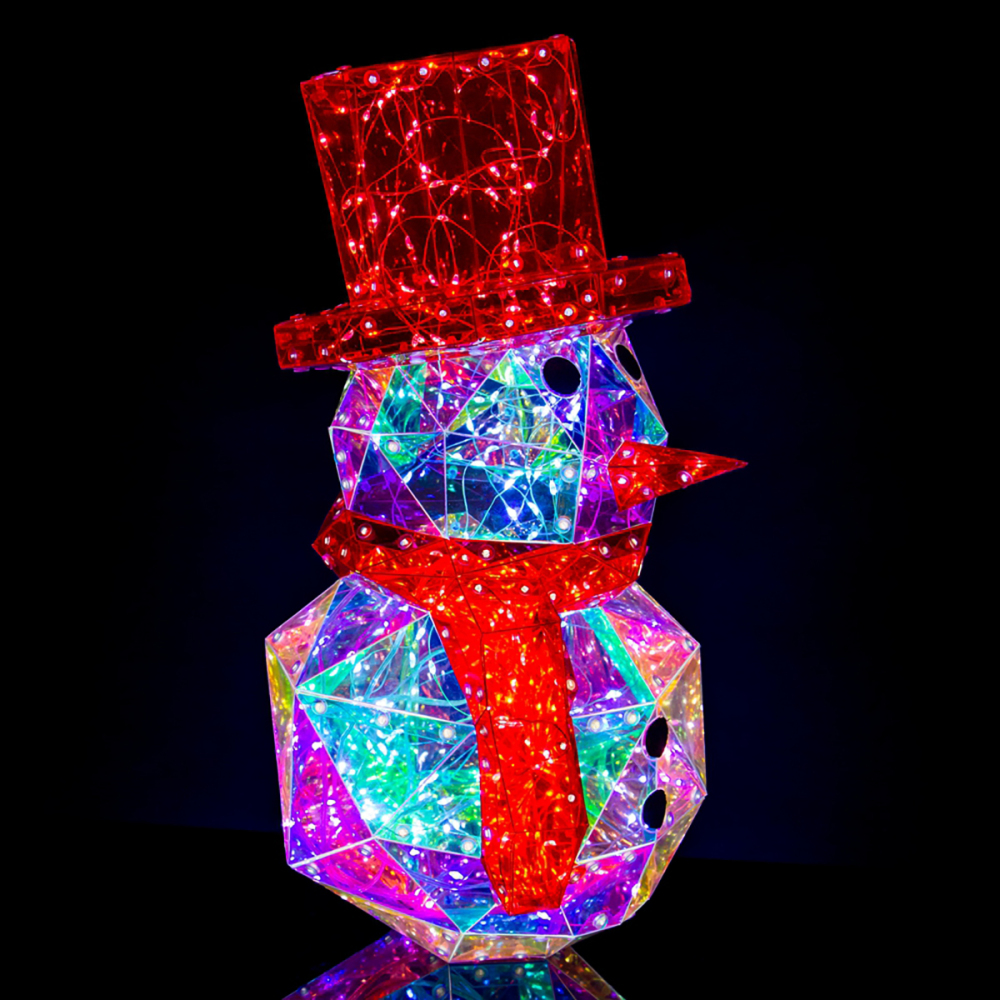 SDD1162  Muñeco Nieve Iridiscente con Luces LED Decoraciones Navidad