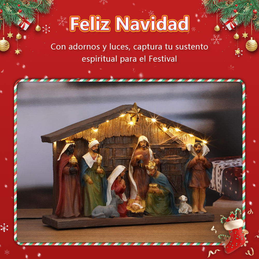 SDD1280  Nacimiento Navideño Pesebre Con Luz Decoracion Navideños